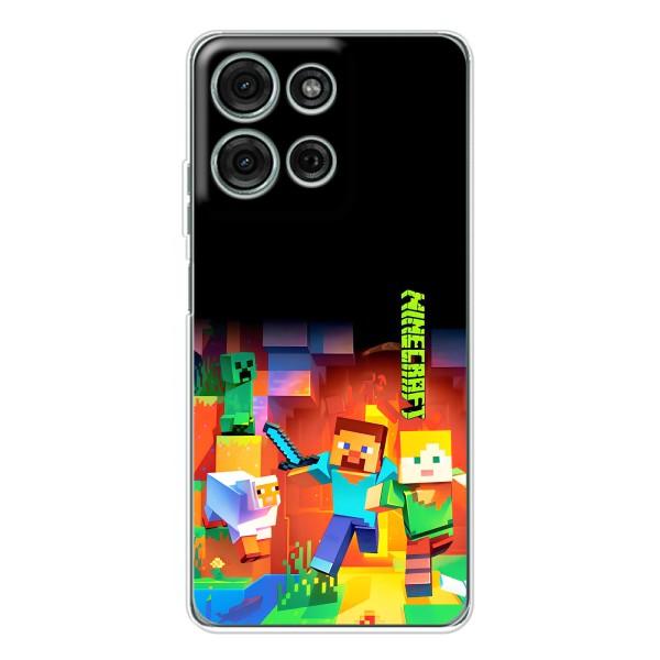 Чехлы для Motorola Moto G15 (Персонажи Майн Крафт) – Герой Майнкрафт