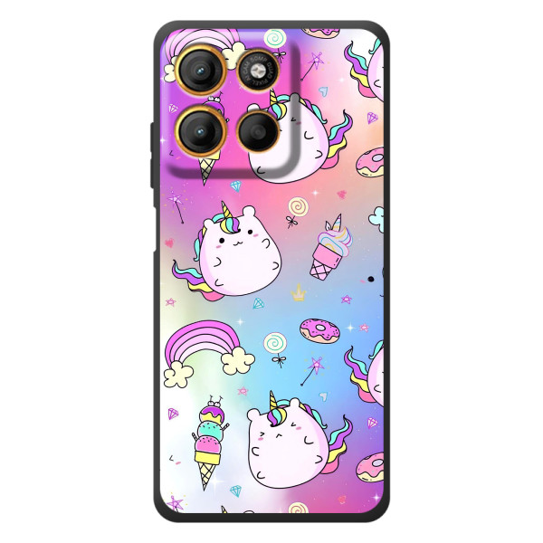 Чохол Unicorn на Motorola Moto G17 Power – Веселка і Єдинорог