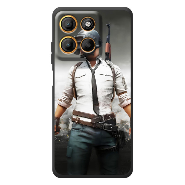 Силиконовый чехол с картинкой "Герой Pubg" на Motorola Moto G17 – Пабг