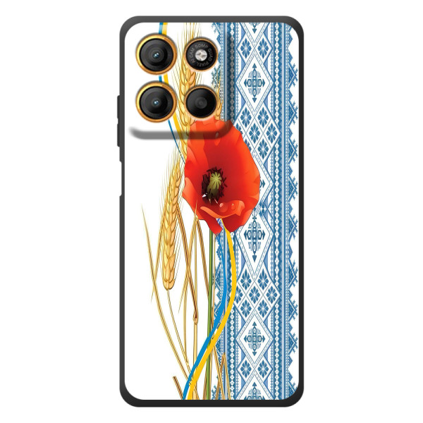 Силіконовый Чохол на Motorola Moto G17 з картинкой Вишиванки – Вишиванка з квіткою