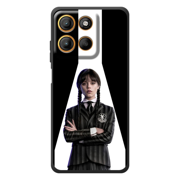 Чехлы Венсдей на Motorola Moto G17 Уэнсдей (AlphaPrint)