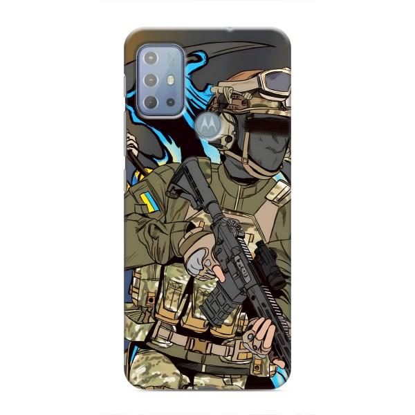 Чехлы с картинкой ЗСУ для Motorola MOTO G20 (AlphaPrint) – Воин ВСУ