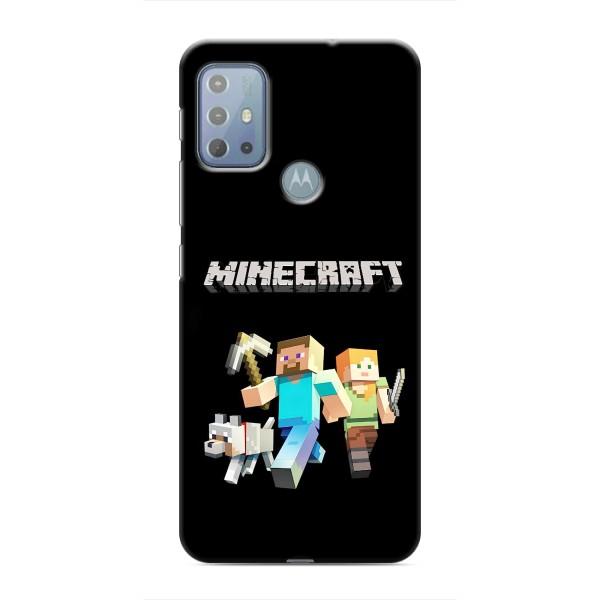 Чехол Майнкрафт на Motorola MOTO G20 (AlphaPrint) Minecraft – герои Minecraft