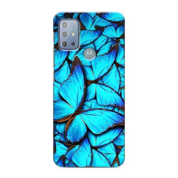Чохол з принтом для Моторола МОТО Г20 - (Прикольні) (AlphaPrint) – Сині метелики