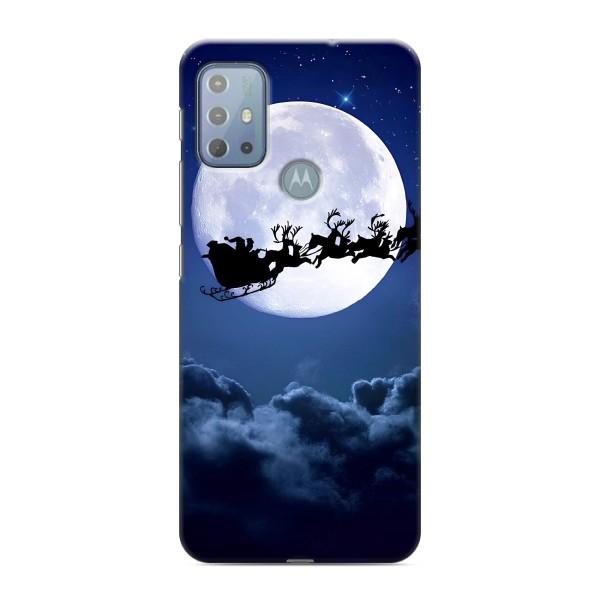 Новорічні Чохли для Моторола МОТО Г20 (VPrint) – Санта - місяць