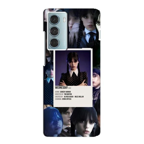 Чехлы Венсдей на Motorola MOTO G200 Уэнсдей (AlphaPrint) – коллаж Уэнздей