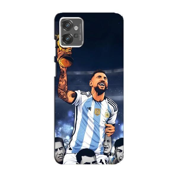 Чохли для Motorola MOTO G23 (Leo чемпіон) (AlphaPrint) – Мессі з кубком