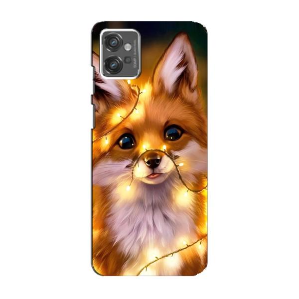 Чехлы с картинкой Лисички для Motorola MOTO G23 (VPrint) – Лисичка в гирляндах
