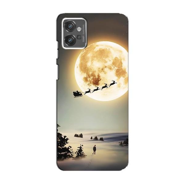 Новорічні, Святкові Чохли для Motorola MOTO G23 - 2024 год – Санта на місяці