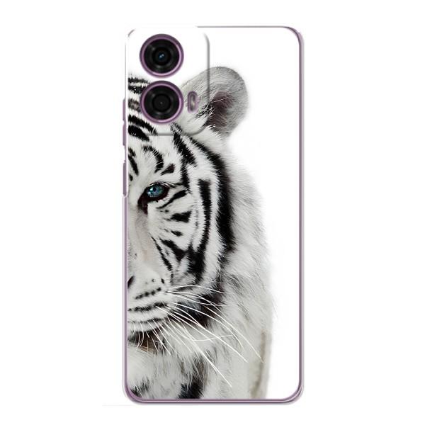 Чехлы с картинками животных Motorola MOTO G24 Power – Белый Тигр