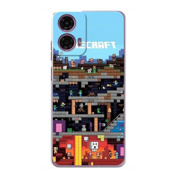 Чохол Майнкрафт на Motorola MOTO G24 Power (AlphaPrint) Minecraft – фон Minecraft
