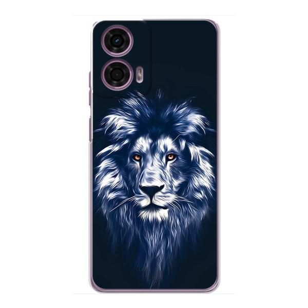 Чехол со Львом для Motorola MOTO G24 Power (VPrint) – Синий Лев