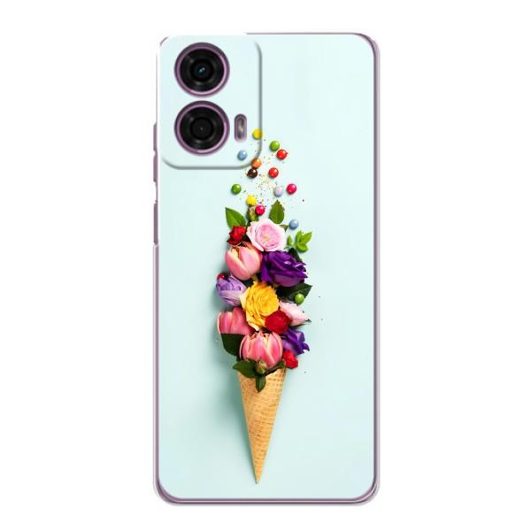 Чехлы с тематикой "ЦВЕТЫ" на Motorola MOTO G24 Power – Цветок-мороженное