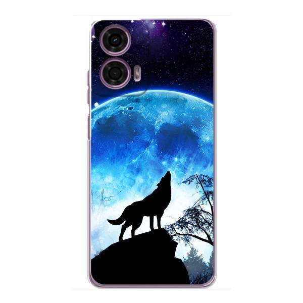 Защитные чехлы для Моторола Мото Джи 24 Павер (AlphaPrint) (ХИТ продаж) ВОЛК – Волк на луну