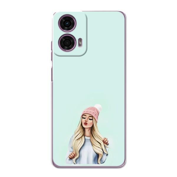 Силиконовый Чехол на Motorola MOTO G24 Power с картинкой Стильных Девушек – В шапке