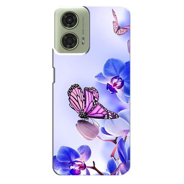 Чехлы с Цветами для Motorola MOTO G24 (VPrint) – Бабочка на цветочке