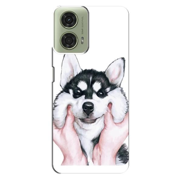 Чохол з Хаскі Motorola MOTO G24 - (AlphaPrint) – Хаскі улибака
