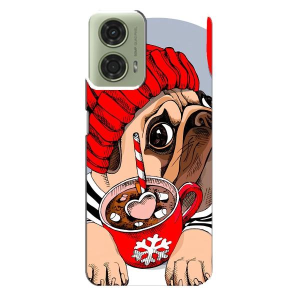 Чехлы с собаками для Motorola MOTO G24 (VPrint) – Собачка в шапке