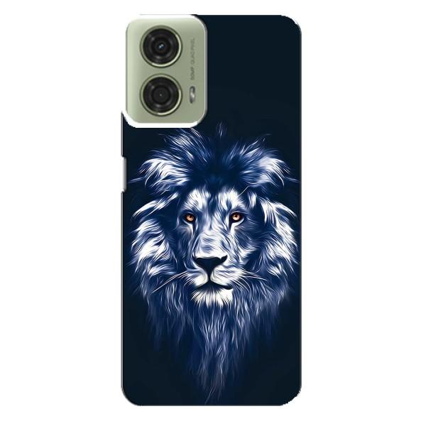 Чохол з картинкою ЛЕВ для Motorola MOTO G24 (VPrint) – Синій Лев