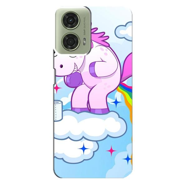 Чехол Unicorn на Motorola MOTO G24 – Радуга единорожка