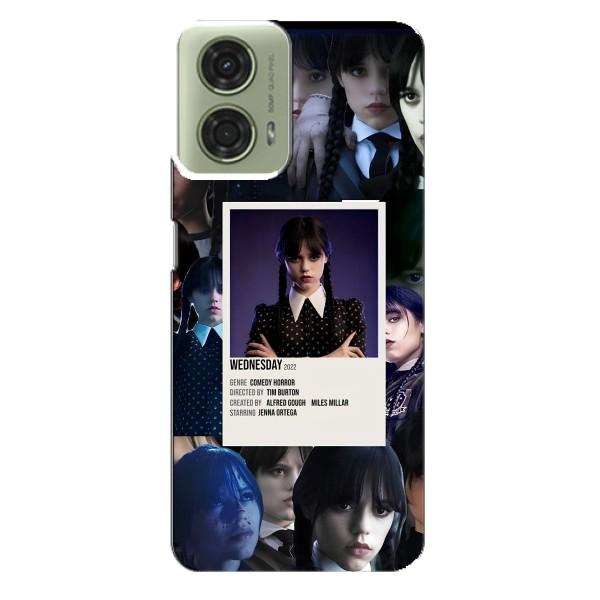 Чохли Венсдей на Motorola MOTO G24 Уенсдей (AlphaPrint) – колаж Венздей