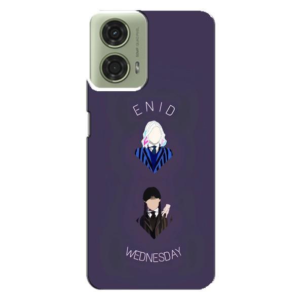 Чохли Венсдей на Motorola MOTO G24 Уенсдей (AlphaPrint) – Венздей і подруга