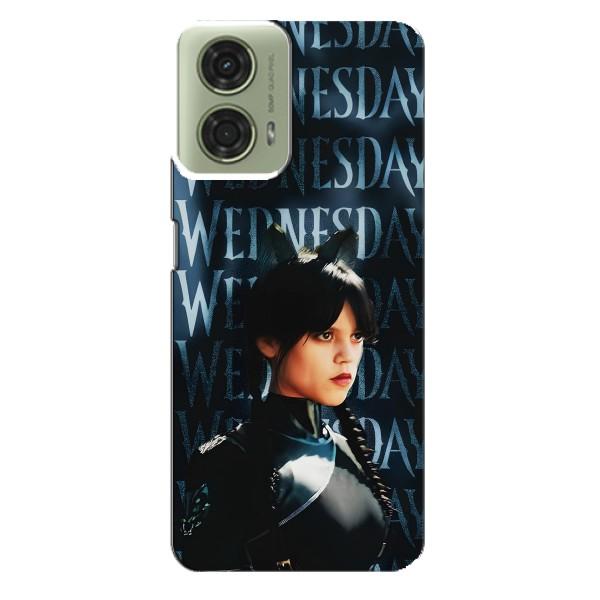 Чохли Венсдей на Motorola MOTO G24 Уенсдей (AlphaPrint) – Венздей кішка