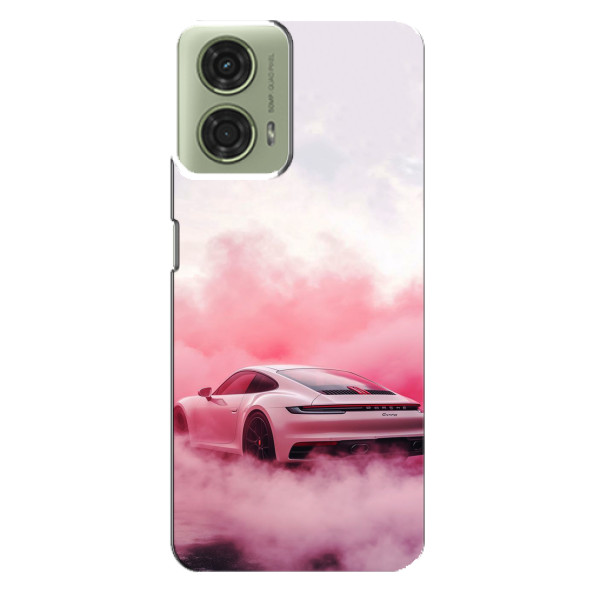 Чохол з авто Порше для Motorola MOTO G24 – Рожевий Порше