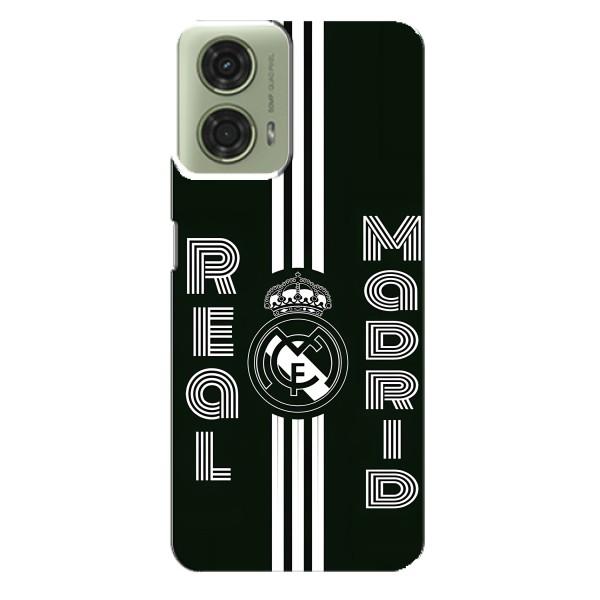 ФК Реал Мадрид чохли для Motorola MOTO G24 (AlphaPrint) – чорно білий Реал
