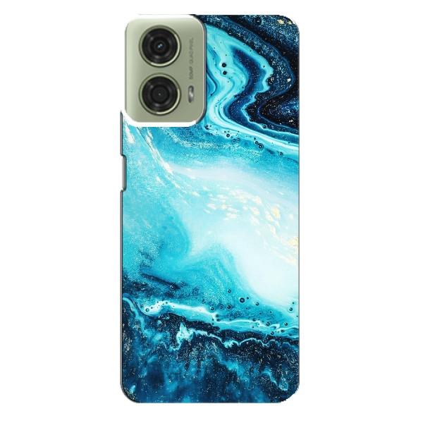 Мраморный чехол на Motorola MOTO G24 (VPrint) – Голубой мрамор