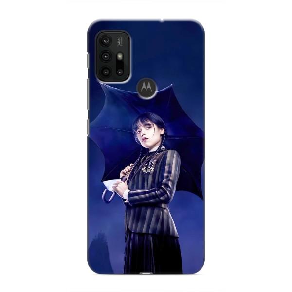 Чохли Венсдей на Motorola MOTO G30 Уенсдей (AlphaPrint) – Венздей з парасолькою