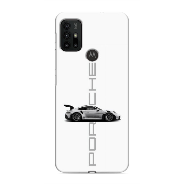 Чехол с авто Порше для Motorola MOTO G30 – белый Порше