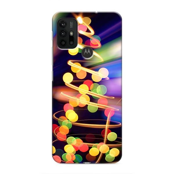 Новогодние Чехлы для Мото G30 (VPrint) – Елка с гирлянд