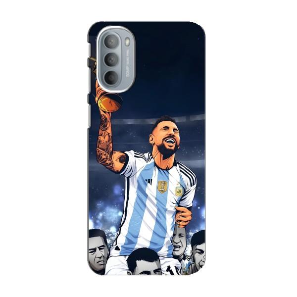 Чохли для Motorola MOTO G31 (Leo чемпіон) (AlphaPrint) – Мессі з кубком