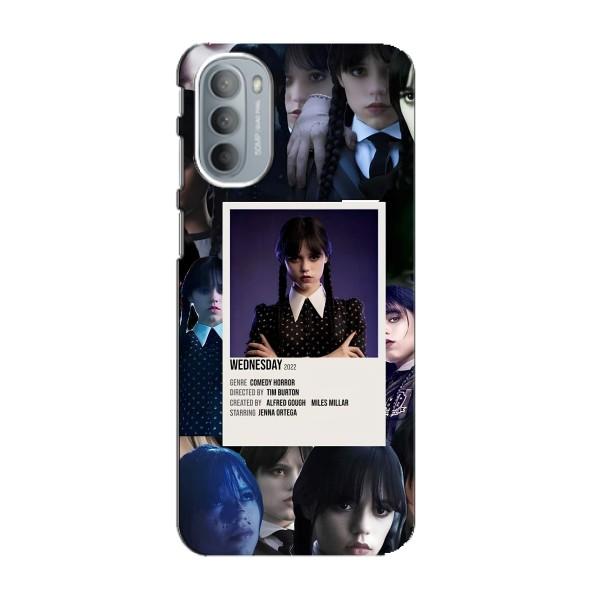 Чохли Венсдей на Motorola MOTO G31 Уенсдей (AlphaPrint) – колаж Венздей