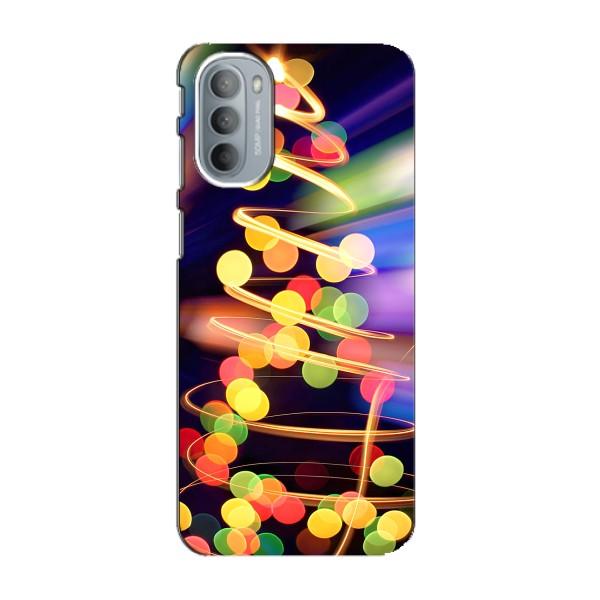 Новогодние Чехлы для Мото G31 (VPrint) – Елка с гирлянд