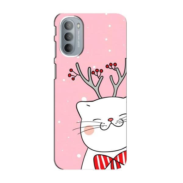Новогодние Чехлы для Мото G31 (VPrint) – Зимний кот