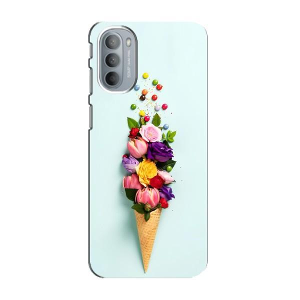Чохли з тематикою "КВІТИ" на Motorola MOTO G31 – Квітка-морозиво
