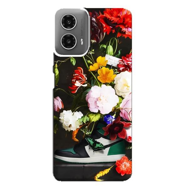 Брендновые Чехлы для Motorola MOTO G34 - (PREMIUMPrint) – Nike цветы