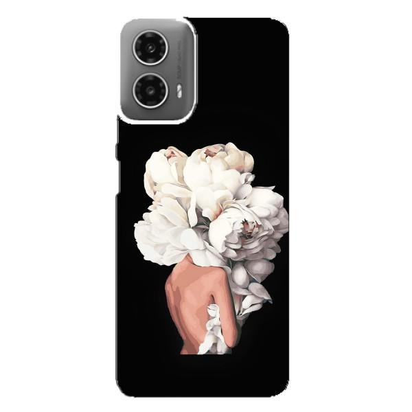 Чехлы (ART) Цветы на Motorola MOTO G34 (VPrint) – Білі квіти