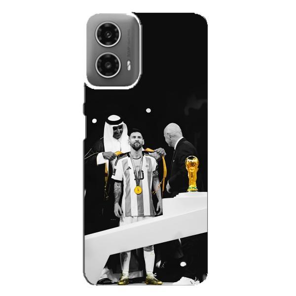 Чохли для Motorola MOTO G34 (Leo чемпіон) (AlphaPrint) – Мессі коронований
