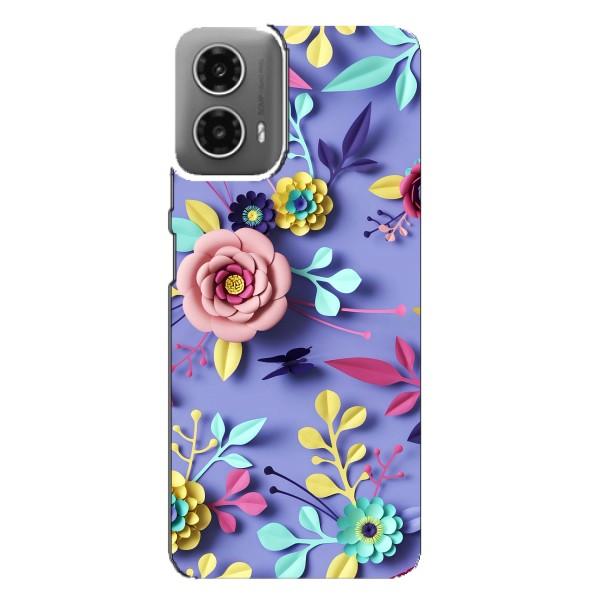 Чохли з квітами для Motorola MOTO G34 (VPrint) – Дизайн квітів