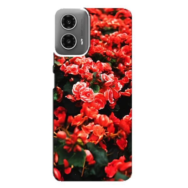 Чохли з квітами для Motorola MOTO G34 (VPrint) – Квіти червоні