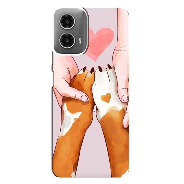 Чехлы с собаками для Motorola MOTO G34 (VPrint) – Любовь к собакам