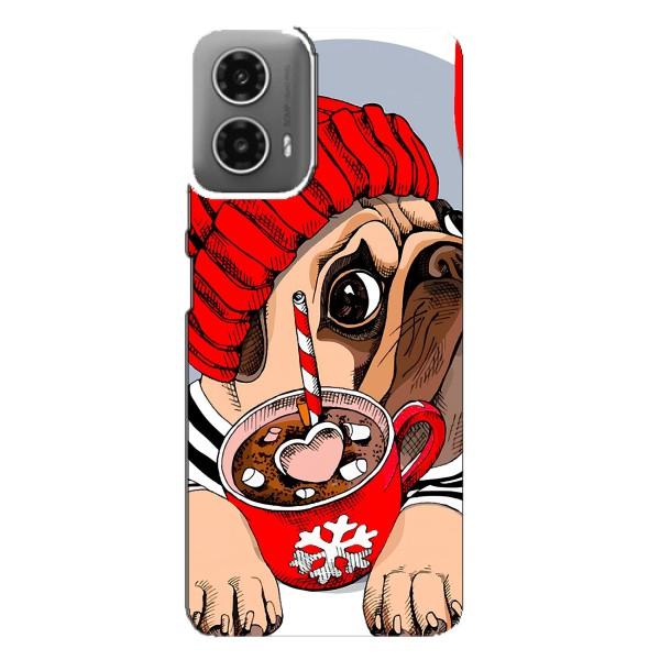 Чехлы с собаками для Motorola MOTO G34 (VPrint) – Собачка в шапке