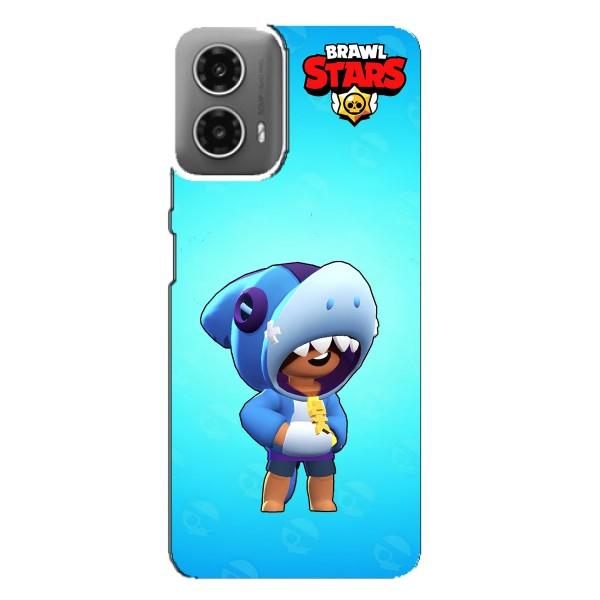 Чехол для Motorola MOTO G34 Бравл Старс (VPrint) – Леон акула