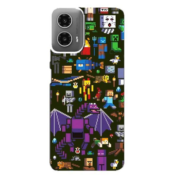 Чехол Майнкрафт на Motorola MOTO G34 (AlphaPrint) Minecraft