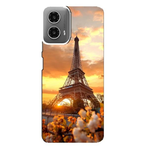 Чохол Ейфелева Вежа Motorola MOTO G34 - (AlphaPrint) – Сонячня вежа