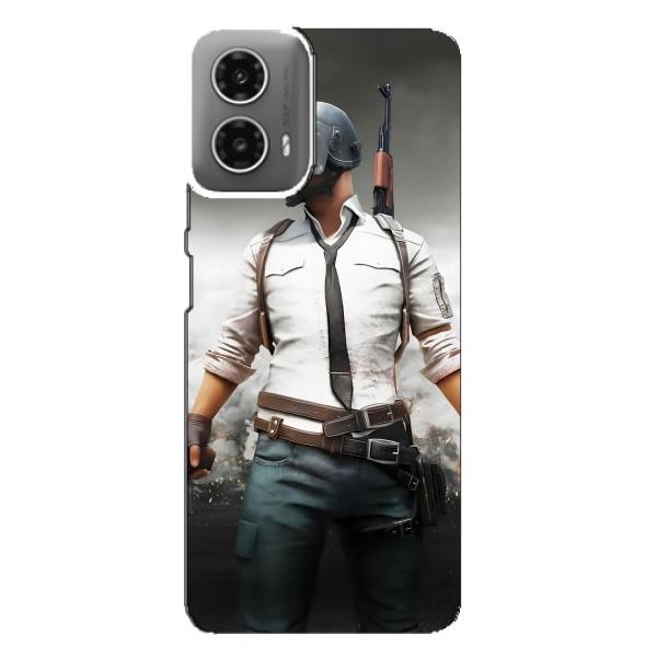 Силиконовый чехол с картинкой "Герой Pubg" на Motorola MOTO G34 – Пабг