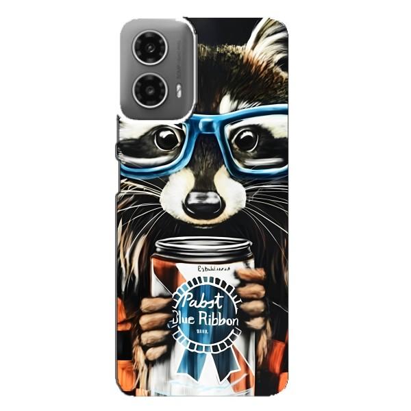 Чохол з принтом для Моторола МОТО G34 - (Прикольні) (AlphaPrint) – Єнот з банкою